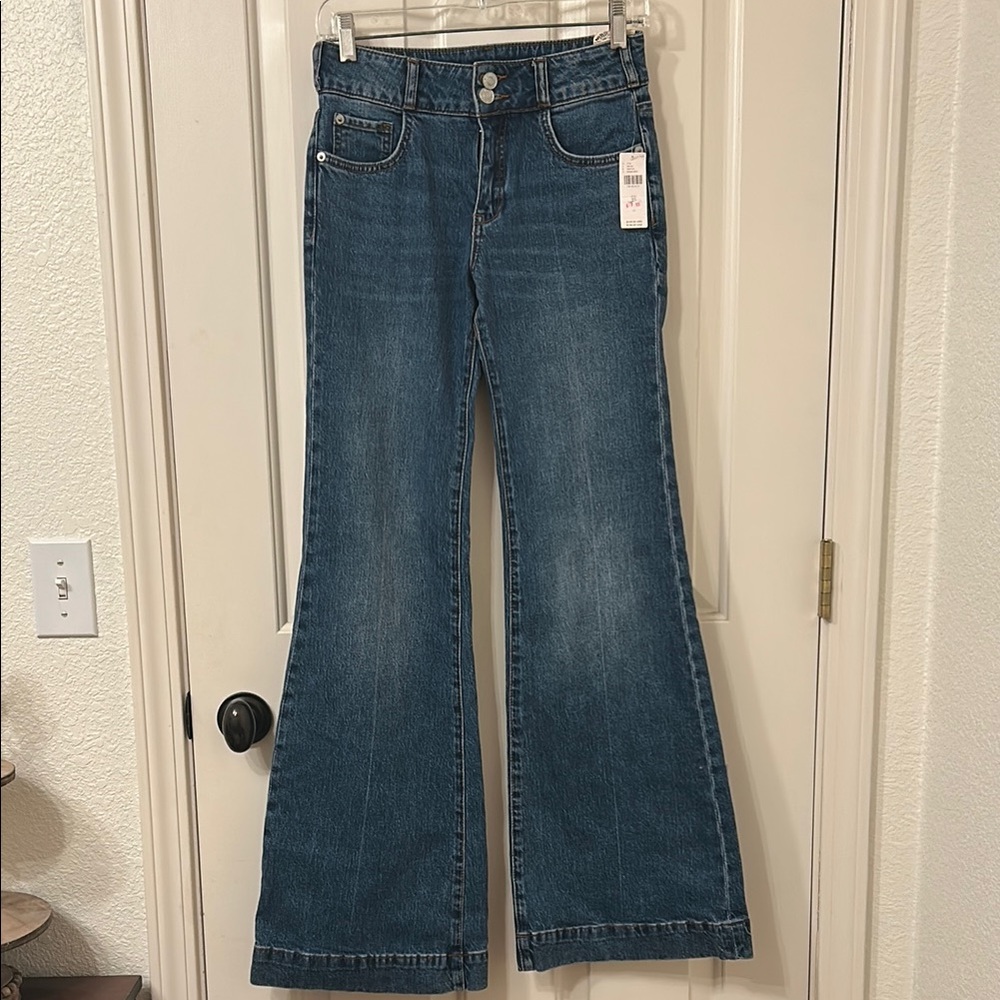 Anthropologie Pilcro Blue Flare Wide Leg Jeans